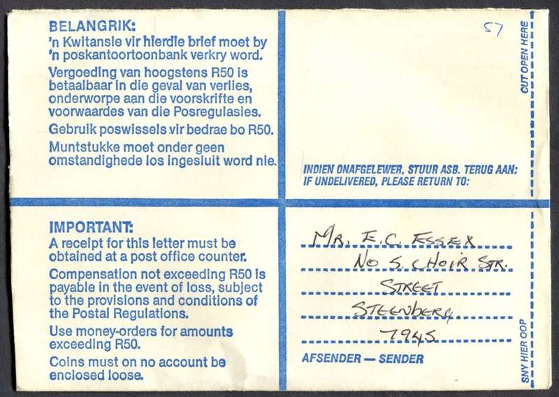 RSA - Cover Registered At Square Hill Post Office