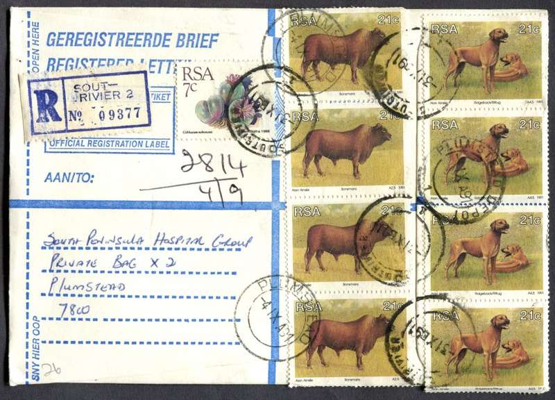 RSA - Cover Registered At Soutrivier Post Office