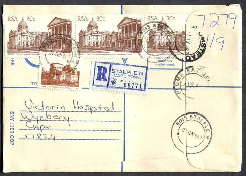 RSA - Cover Registered At Stalplein Cape Town Post Office