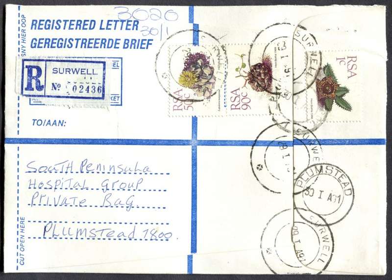 RSA - Cover Registered At Surwell Post Office