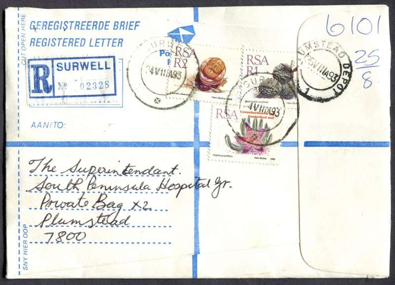 RSA - Cover Registered At Surwell Post Office