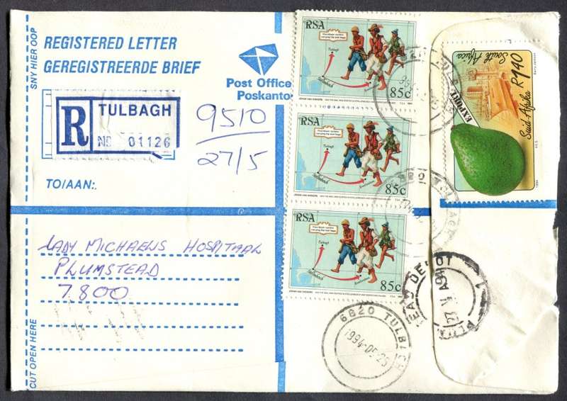 RSA - Cover Registered At Tulbagh Post Office