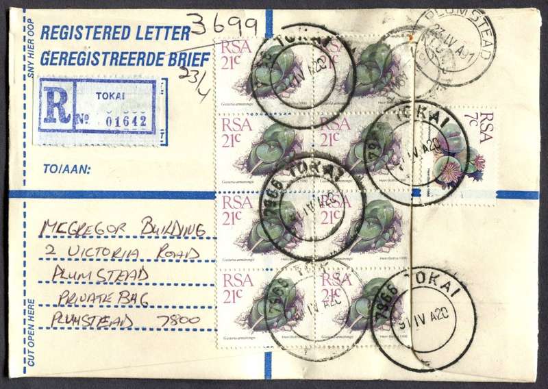 RSA - Cover Registered At Tokai Post Office