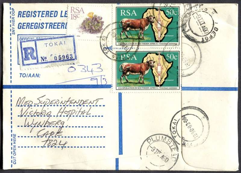 RSA - Cover Registered At Tokai Post Office