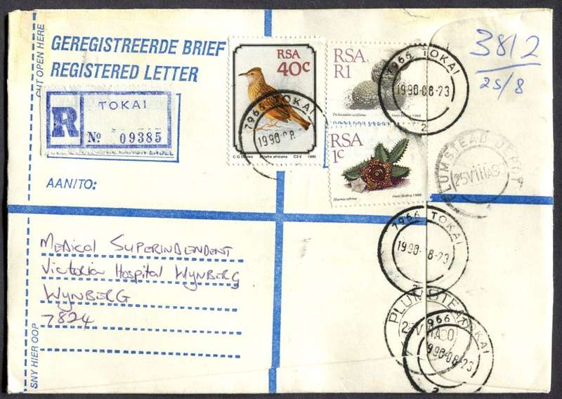 RSA - Cover Registered At Tokai Post Office
