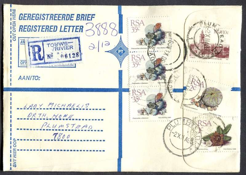 RSA - Cover Registered At Touwsrivier Post Office