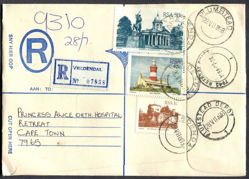 RSA - Cover Registered At Vredendal Post Office
