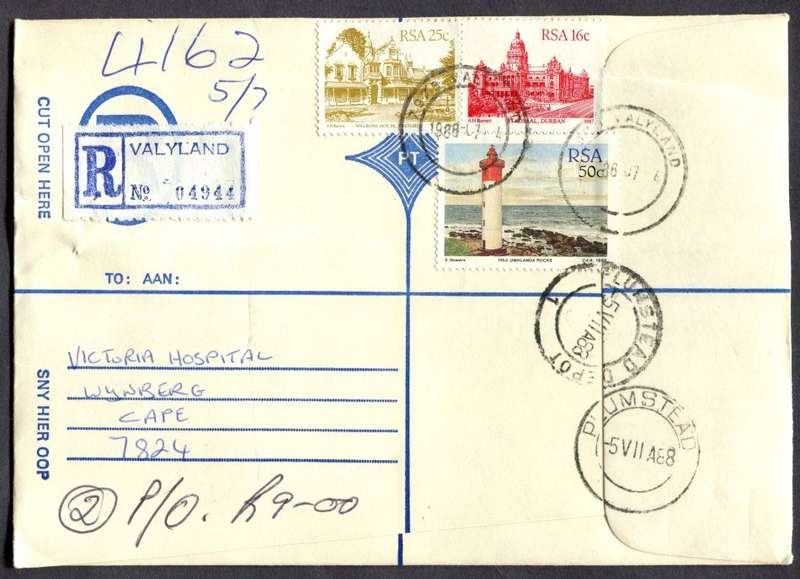 RSA - Cover Registered At Valyland Post Office