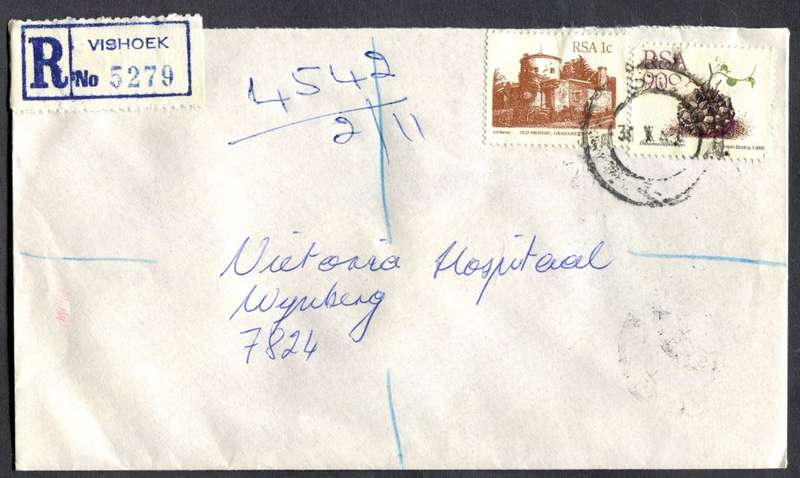 RSA - Cover Registered At Vishoek Post Office