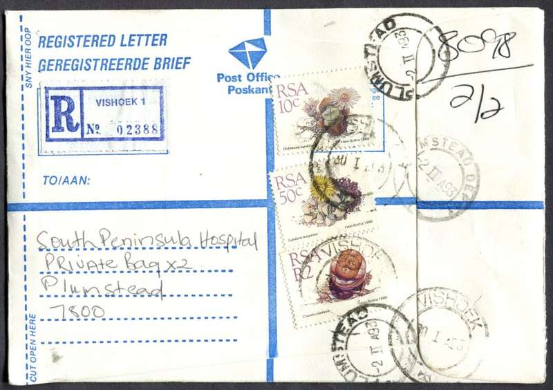 RSA - Cover Registered At Vishoek Post Office