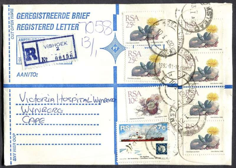 RSA - Cover Registered At Vishoek Post Office