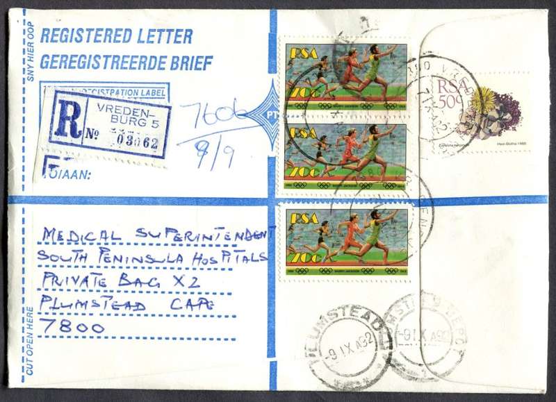 RSA - Cover Registered At Vredenburg Post Office