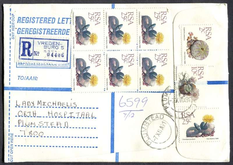 RSA - Cover Registered At Vredenburg Post Office