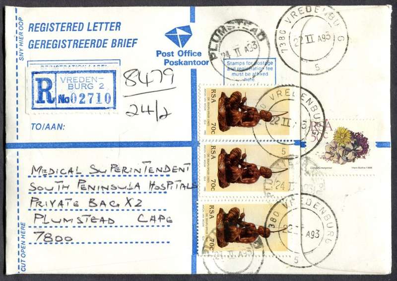 RSA - Cover Registered At Vredenburg Post Office