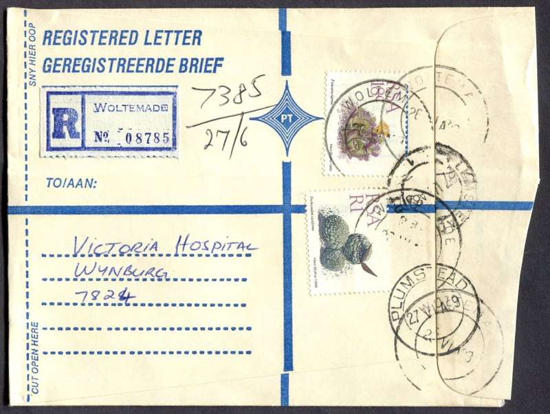 RSA - Cover Registered At Woltemade Post Office