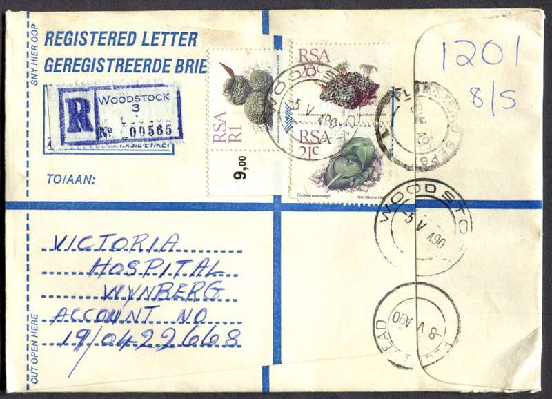 RSA - Cover Registered At Woodstock Post Office