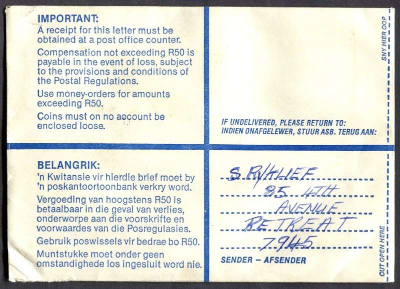 RSA - Cover Registered At Woodstock Post Office