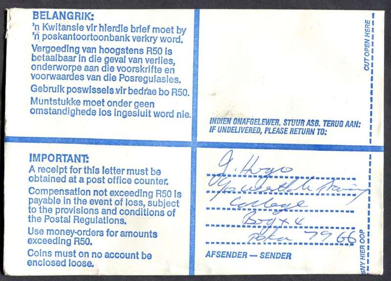 RSA - Cover Registered At Westlake Post Office