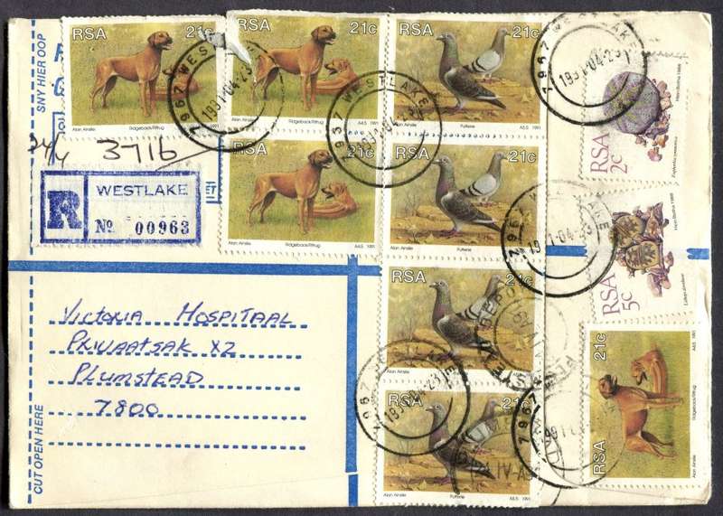 RSA - Cover Registered At Westlake Post Office