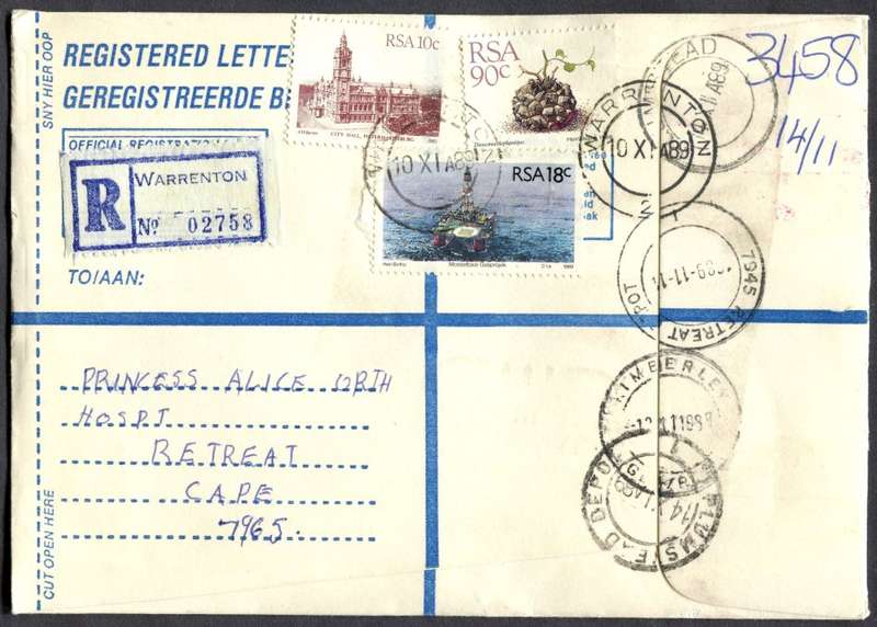 RSA - Cover Registered At Warrenton Post Office