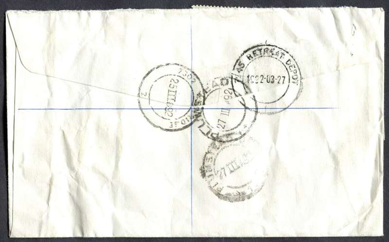 RSA - Cover Registered At Westridge Post Office