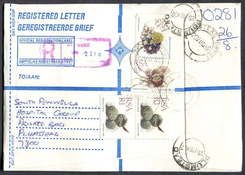 RSA - Cover Registered At Westridge Post Office