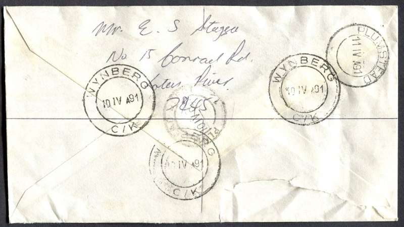 RSA - Cover Registered At Wynberg K/C Post Office