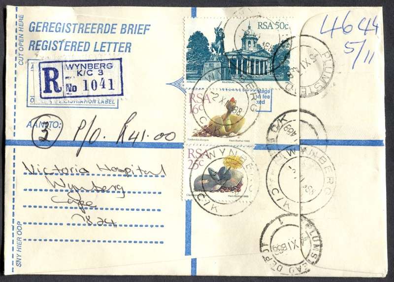 RSA - Cover Registered At Wynberg K/C Post Office