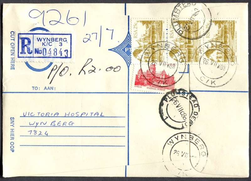 RSA - Cover Registered At Wynberg K/C Post Office