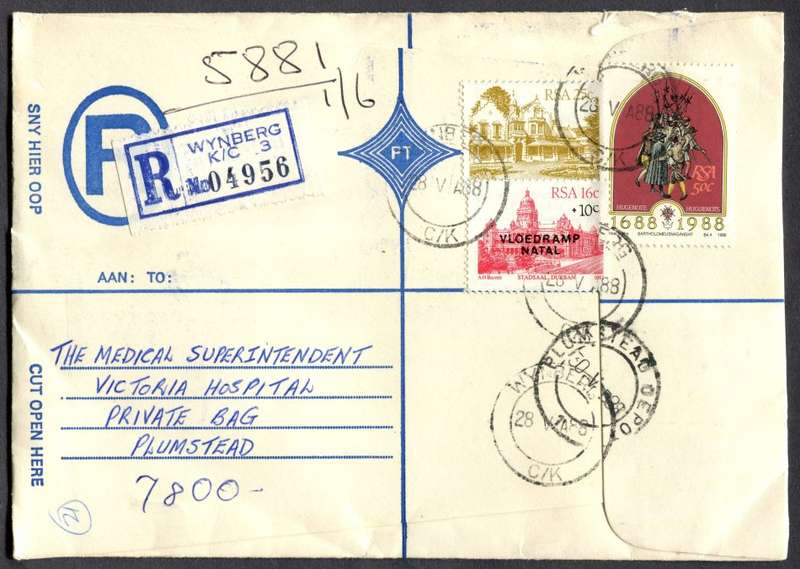 RSA - Cover Registered At Wynberg K/C Post Office