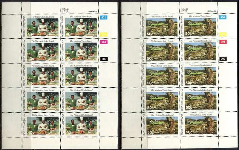 Bophuthatswana - Set of 4 Full Sheets of 10 - 1988 - MNH - 40 c Some separation in the Margin