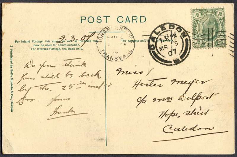 Transvaal - Post Card