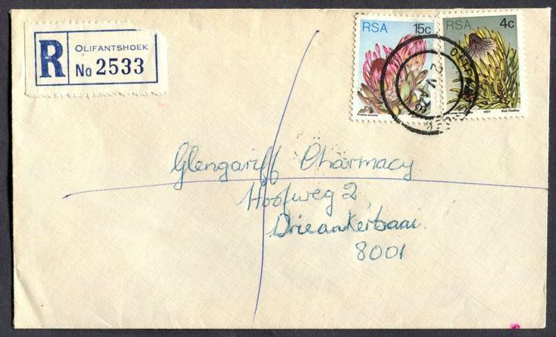 RSA - Cover Registered At Olifantshoek Post Office