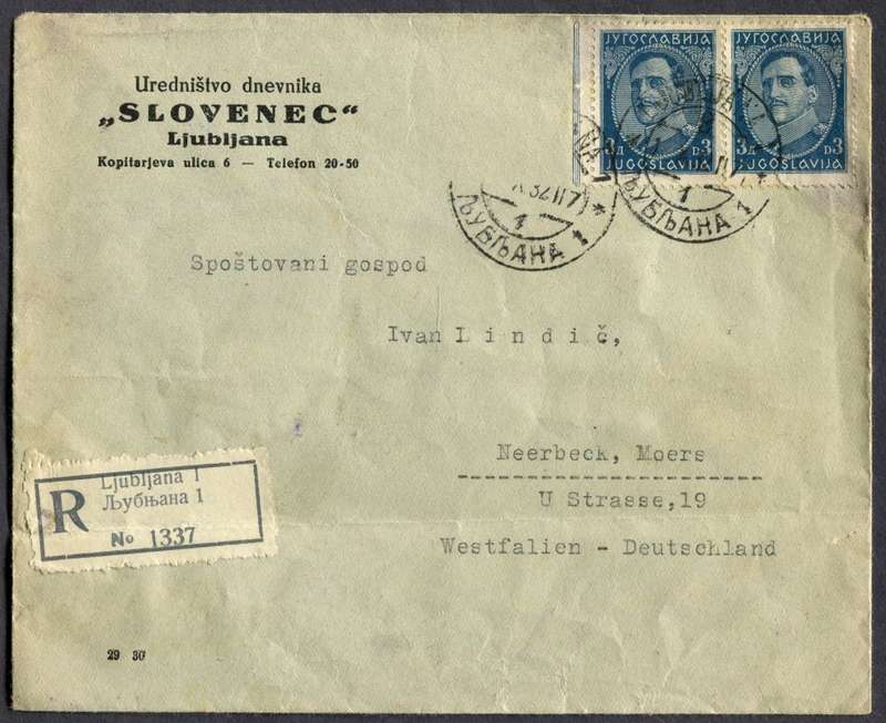 Yugoslavia - Registered Cover