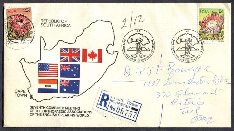 RSA - Cover Registered At Cape Town Post Office