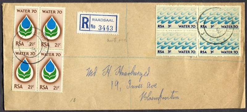 RSA - Cover Registered At Raadsaal Post Office