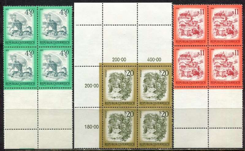 Austria - 14 Blocks of 4 - 1973 - MNH