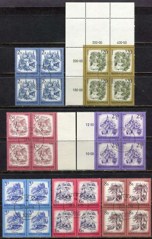 Austria - 11 Blocks of 4 - 1973 - Used(CTO)