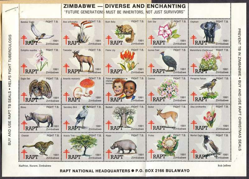 Zimbabwe - Cinderella - RAPT Booklet with Full Sheet of 25 - 1991