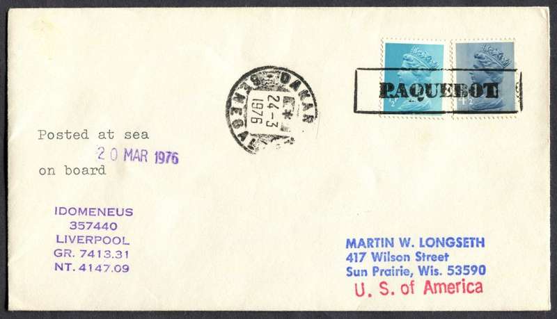 Great Britain - Paquebot - Posted At Sea - Cover