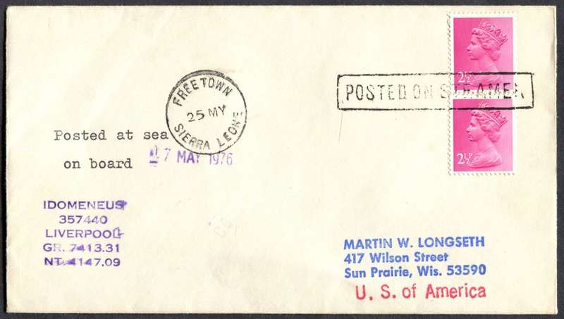 Great Britain - Paquebot - Posted At Sea - Cover