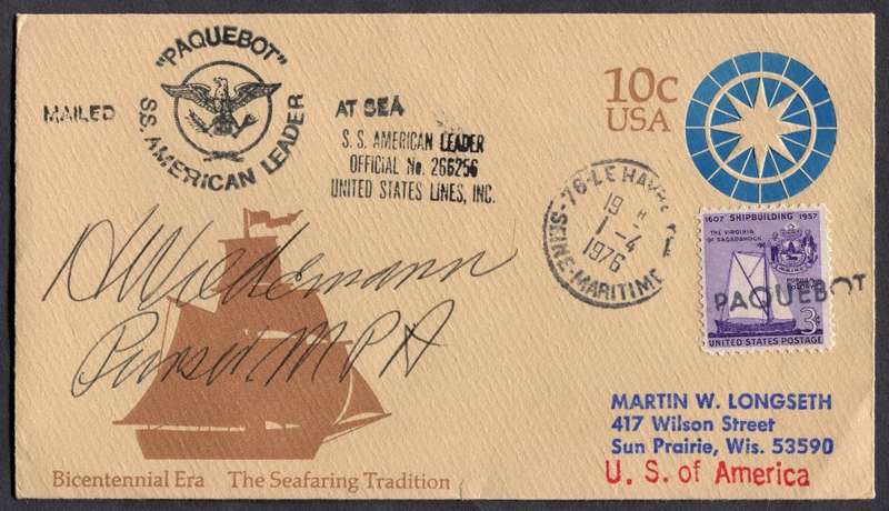 USA - Paquebot - Posted At Sea - Cover