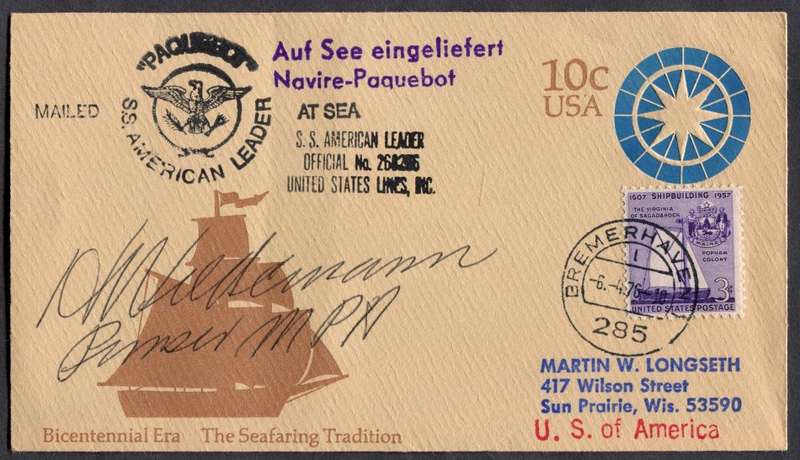 USA - Paquebot - Posted At Sea - Cover