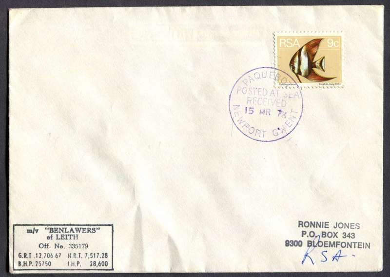 RSA - Paquebot - Posted At Sea - Cover