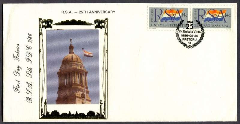 RSA - "Silk" FDC - Stamp Pair English On the Left