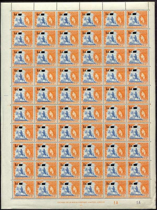 Basutoland - 2 Full Sheets of 60 - 1954 - MNH