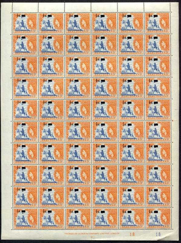 Basutoland - 2 Full Sheets of 60 - 1954 - MNH