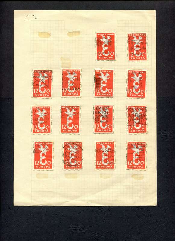 Netherlands - 14 Stamps Mounted on Old Album Page