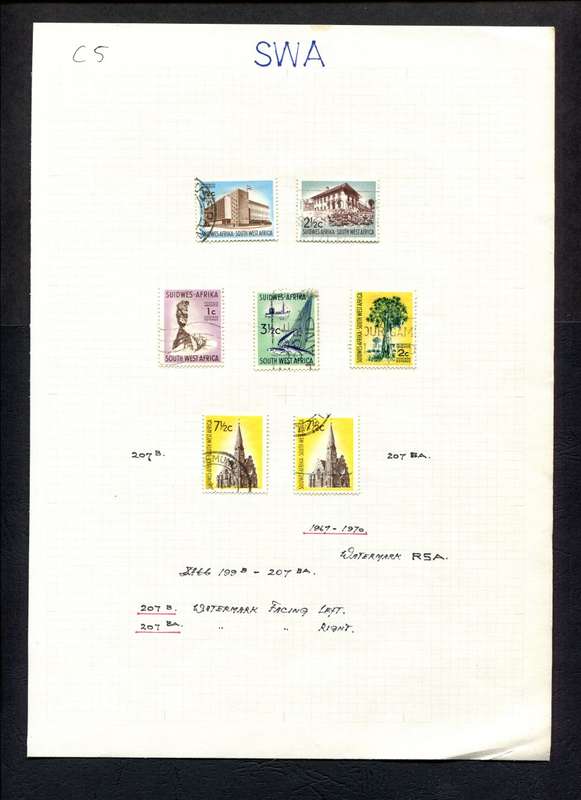 SWA - 7 Stamps Mounted on Old Album Page