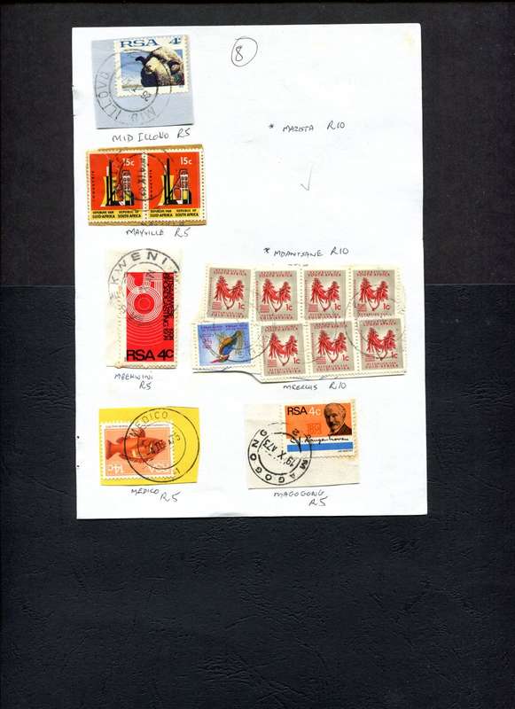 South Africa - 6 Items On Approval Page - Postmarks